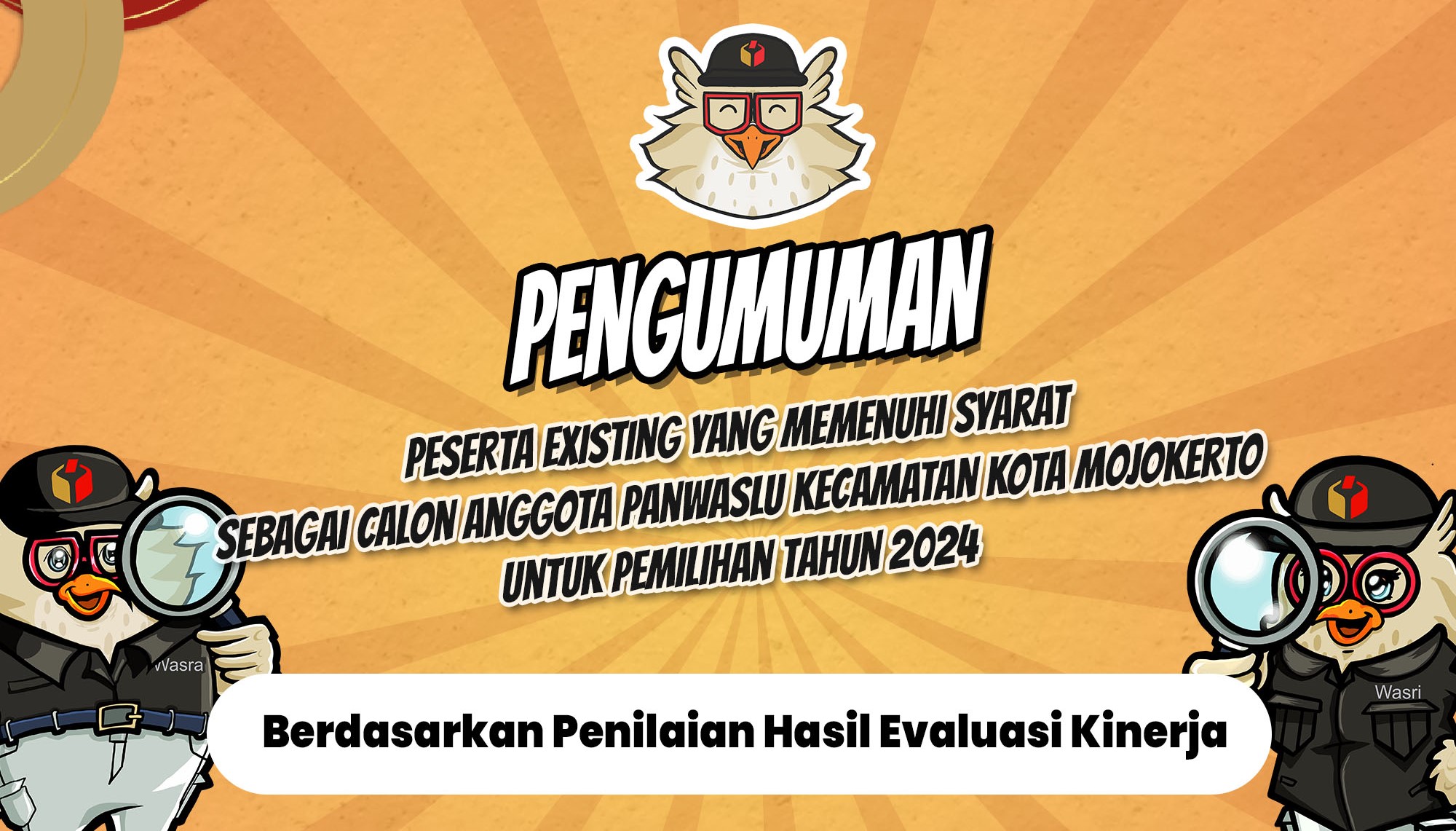 Pengumuman Peserta Existing Panwascam Kota Mojokerto