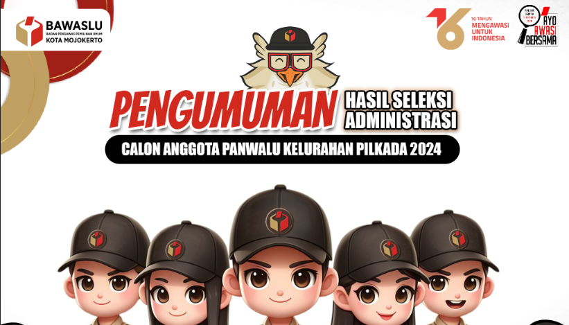 PENGUMUMAN HASIL SELEKSI ADMINISTRASI CALON ANGGOTA PANWASLU KELURAHAN