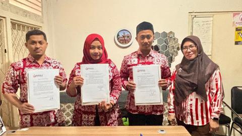 Foto Penandatanganan IKU oleh Bawaslu Kota Mojokerto (12/8/2026)