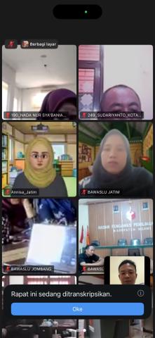 Bawaslu Kota Mojokerto Ikuti Rapat Bawaslu Jatim Bahas Panduan Cuti ASN