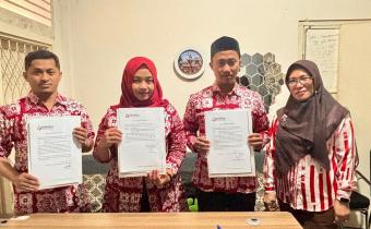 Foto Penandatanganan IKU oleh Bawaslu Kota Mojokerto (12/8/2026)